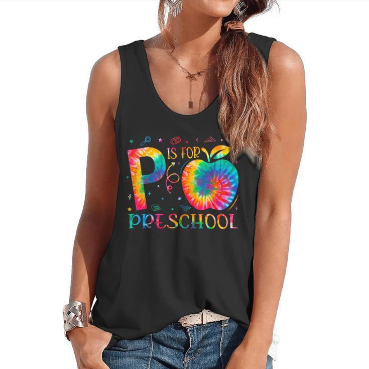 P Is For Preschool Tie Dye Back To School Teacher Men Women Girls Kids Flowy Tank