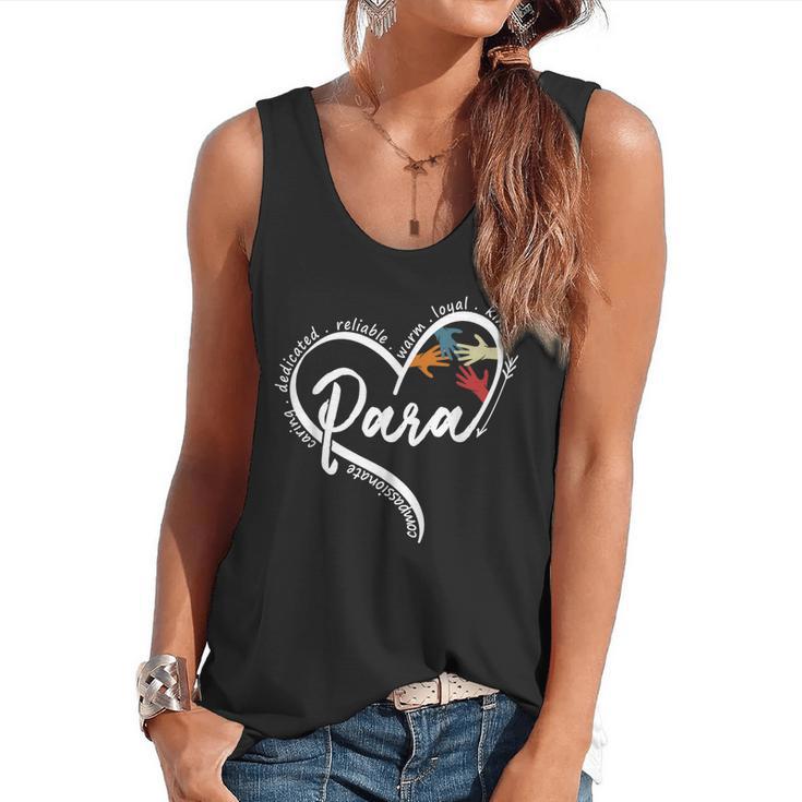Para Heart Paraprofessional Teacher Paraeducator Flowy Tank