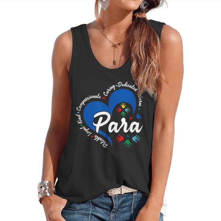 Para Heart Teacher Paraprofessional School Appreciation Flowy Tank