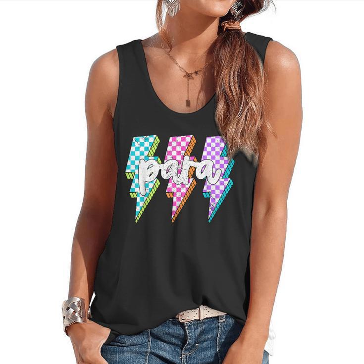Para Squad Paraprofessional Teacher Lightning Bolt Flowy Tank