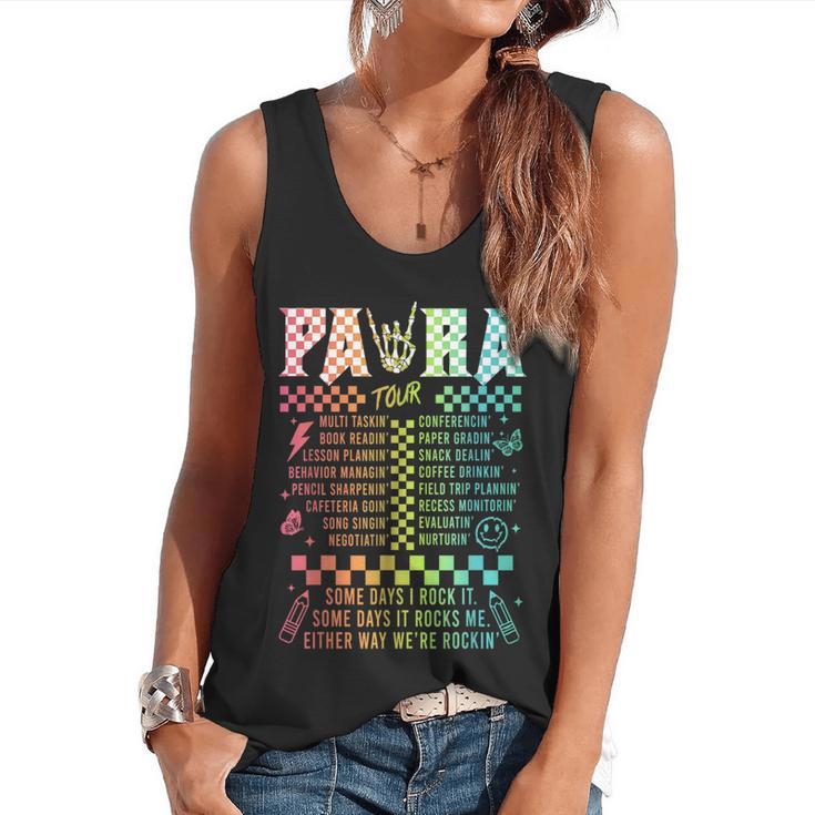 Para Tour Paraprofessional Squad Rock Teacher Back To School Flowy Tank