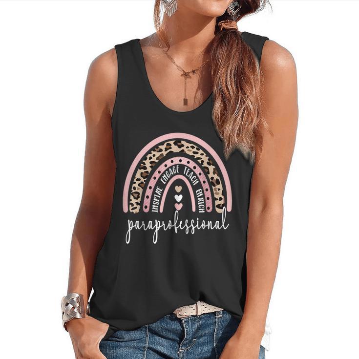 Paraprofessional Rainbow Para Teacher Parapro Flowy Tank