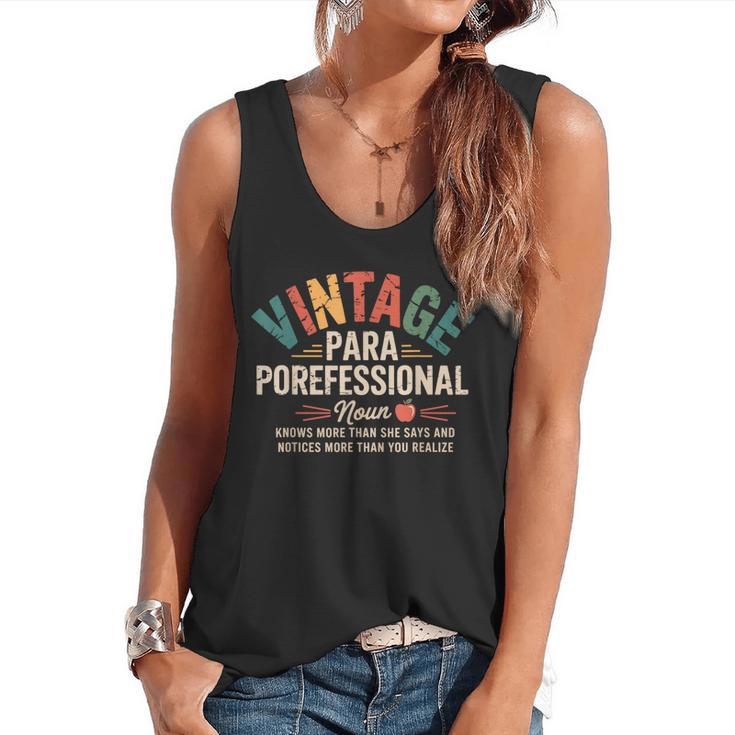 Paraprofessional Vintage Para Teacher 60s 70s 80s Flowy Tank