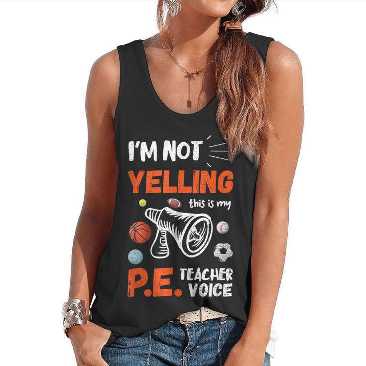 PE Teacher Voice PE Teacher School Fitness Class Flowy Tank