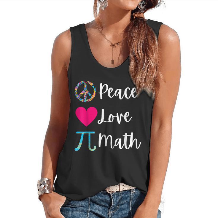 Peace Love Math Maths Teacher Pi Symbol Men Women Flowy Tank