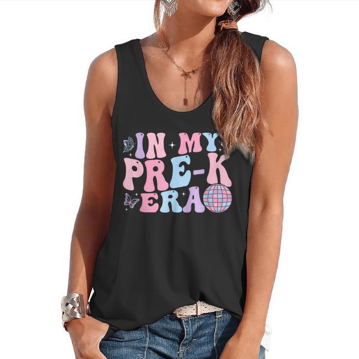 In My Pre K Era Groovy Back To School First Day Teacher Kids Flowy Tank