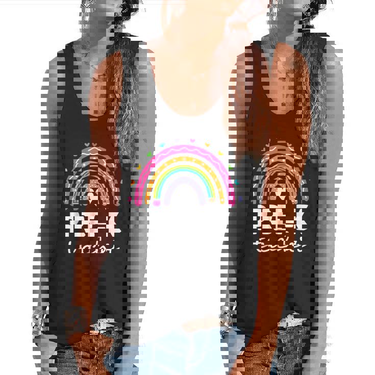 Pre-K Teacher Cute Pre Kindergarten For Teachers Rainbow For Men Women Kids Flowy Tank