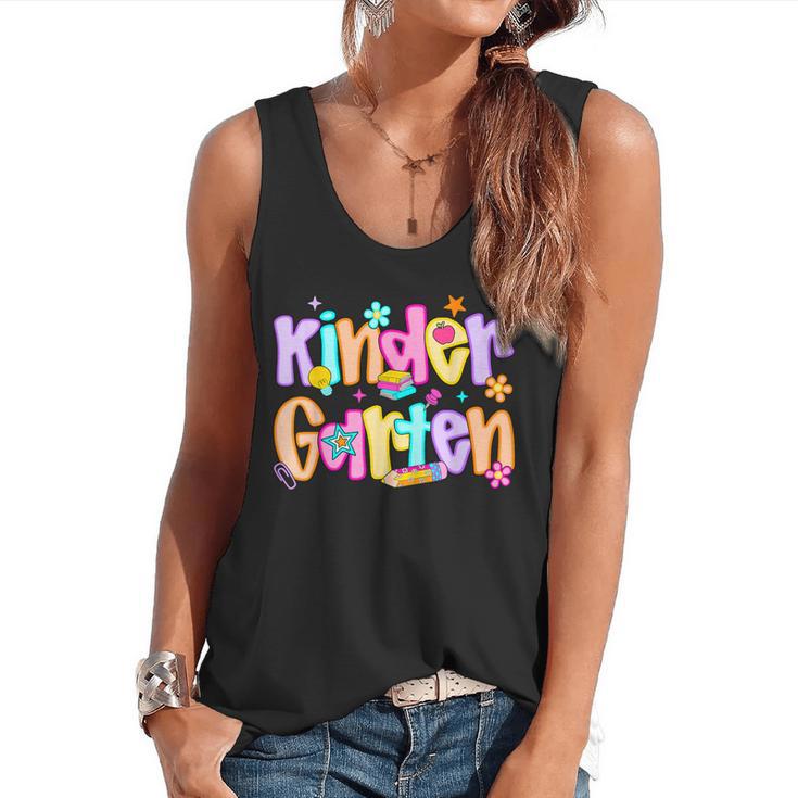 Preppy Kindergarten First Day Of School Teachers Girls Boys Flowy Tank