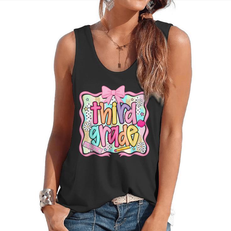 Preppy Third Grade Back To School Teacher Girl Kid Flowy Tank