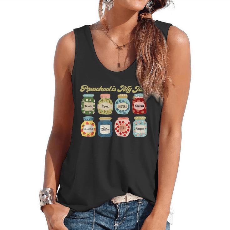 Preschool Is My Jam Retro Preschool Teacher Back To School Flowy Tank