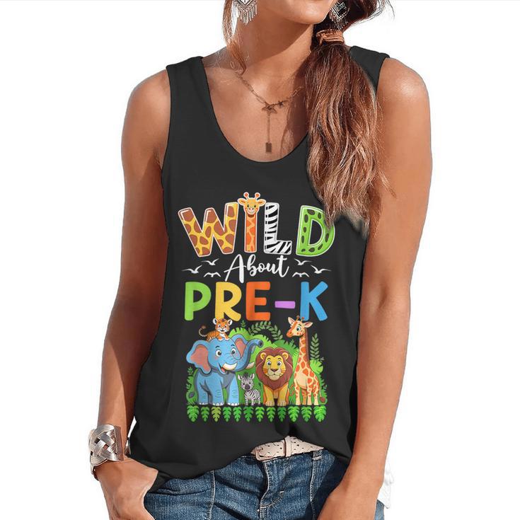 Preschool Teacher Kids Back To School Wild About Pre-K Flowy Tank