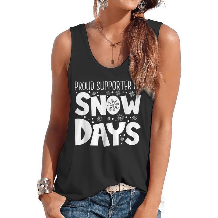 Proud Supporter Of Snow Days Teacher Christmas Men Women Flowy Tank