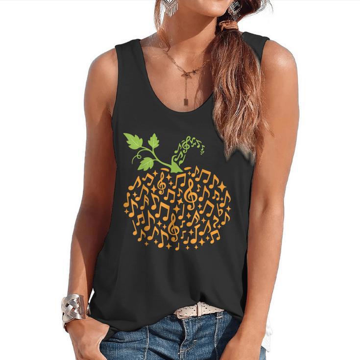 Pumpkin Music Notes Fall Teacher Autumn Halloween Flowy Tank