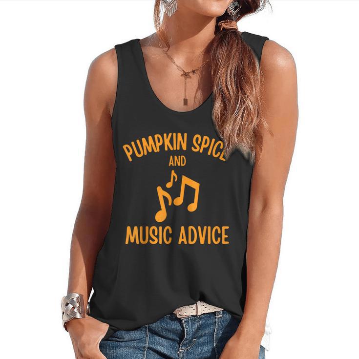 Pumpkin Spice And Music Advice Music Teacher Halloween Flowy Tank