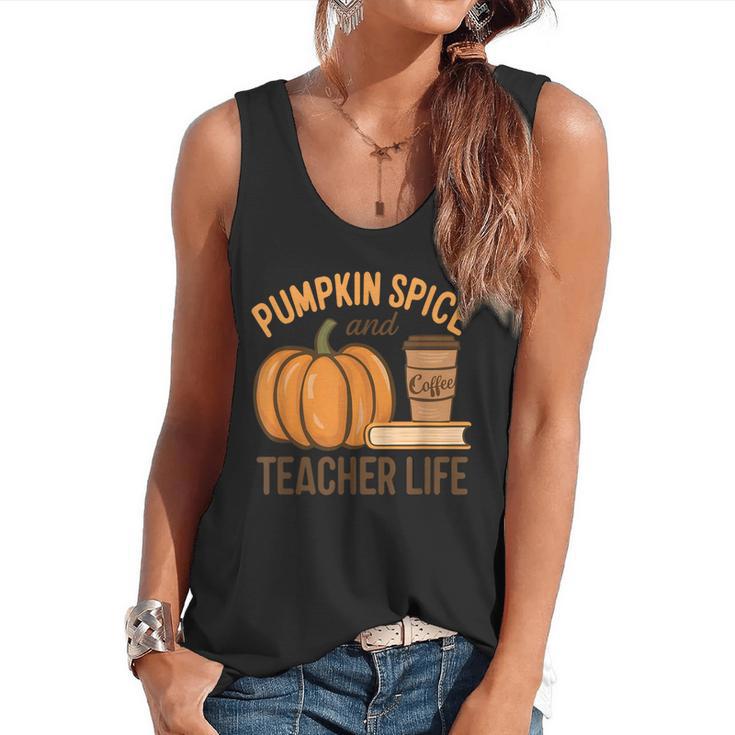 Pumpkin Spice And Teacher Life Halloween Teacher Flowy Tank