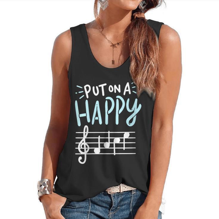 Put On A Happy Face Music Music Teacher Flowy Tank