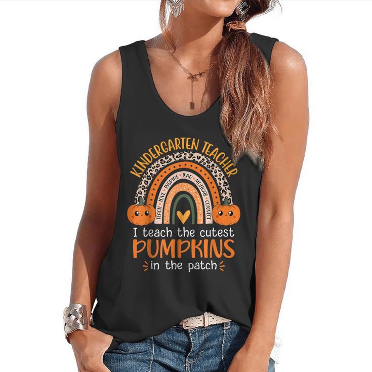 Rainbow I Teach The Cutest Pumpkins Kindergarten Teacher Men Women Flowy Tank