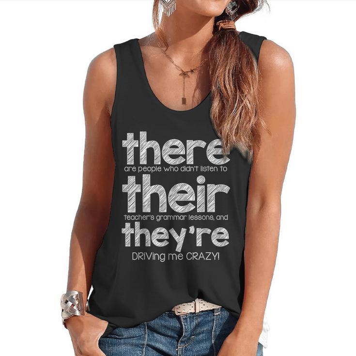 There Their They'Re English Grammar Teacher Humor Flowy Tank
