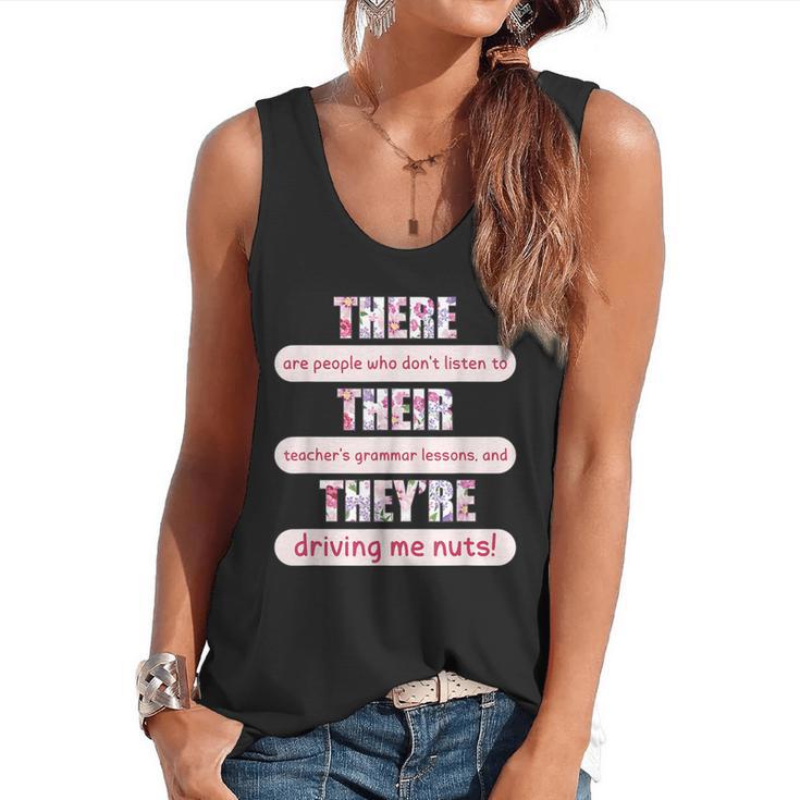 There Their They'Re Teacher English Grammar Police Flowy Tank