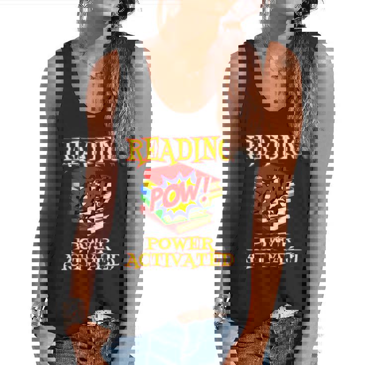 Reading Super Power Activated Superhero Teacher Or Student Men Women Girls Kids Flowy Tank