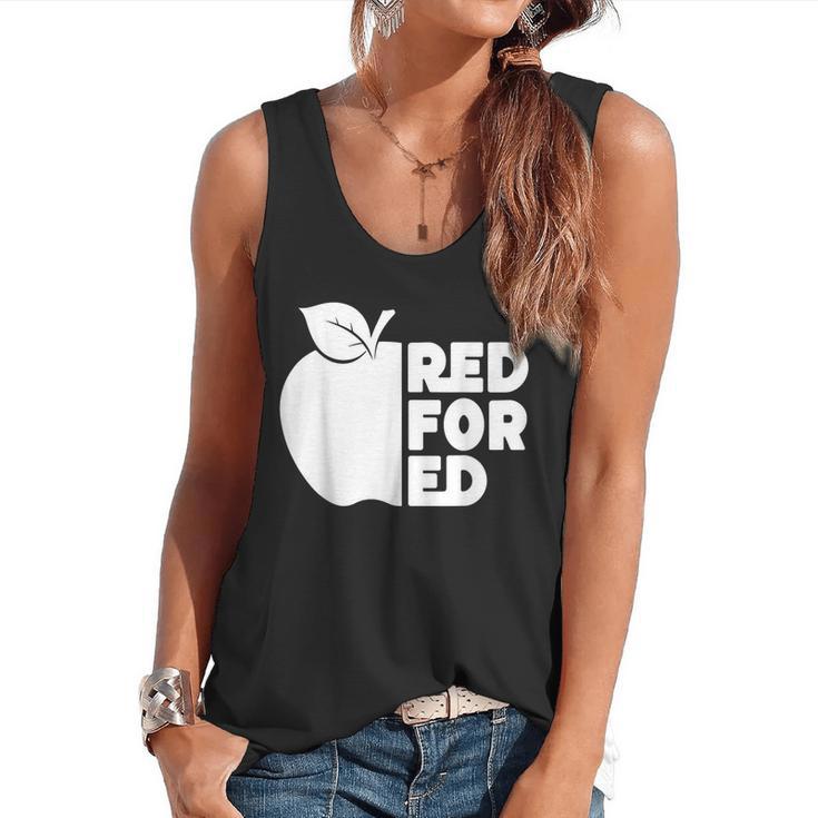 Red For Ed Teacher Support Public Education For Men Women Kids Flowy Tank