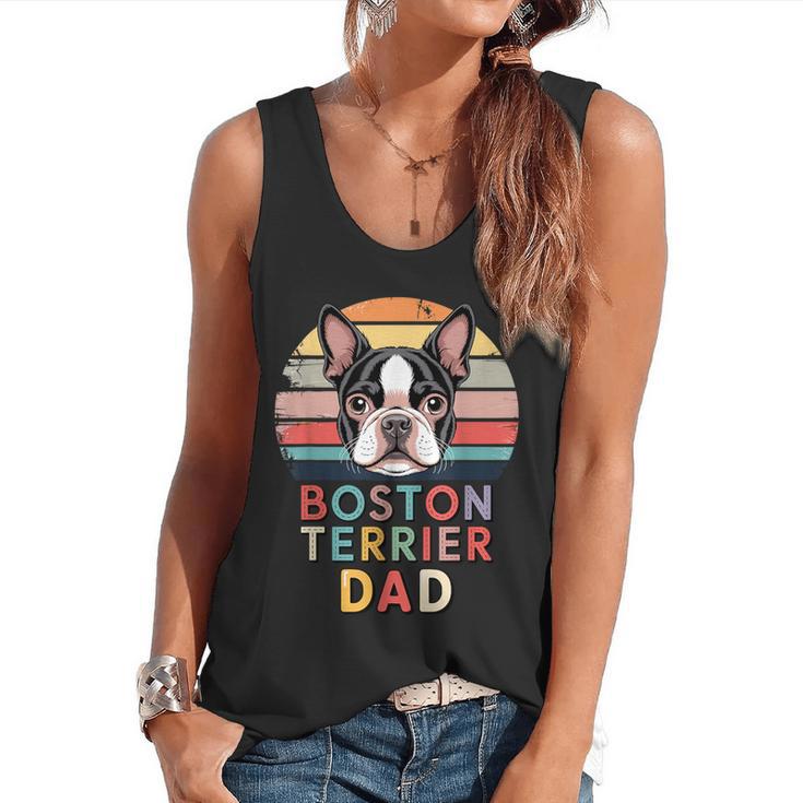 Retro Boston Terrier Dad Flowy Tank