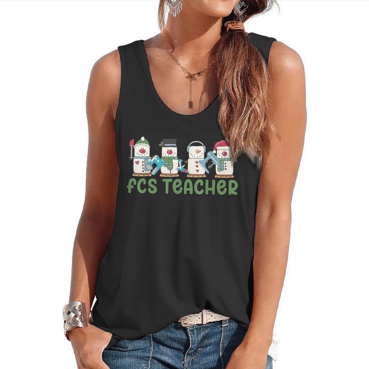Retro Christmas Snowman FCS Teacher Family Consumer Science Flowy Tank