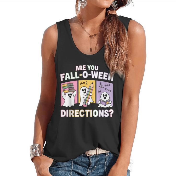 Retro Are You Fall O Ween Directions Teacher Halloween Ghost Flowy Tank