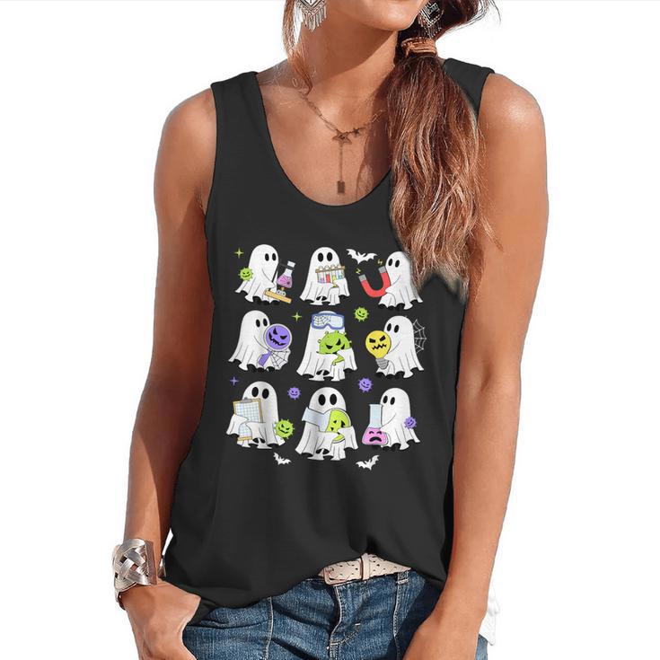 Retro Halloween Science Teacher Ghost Laboratory Teacher Flowy Tank