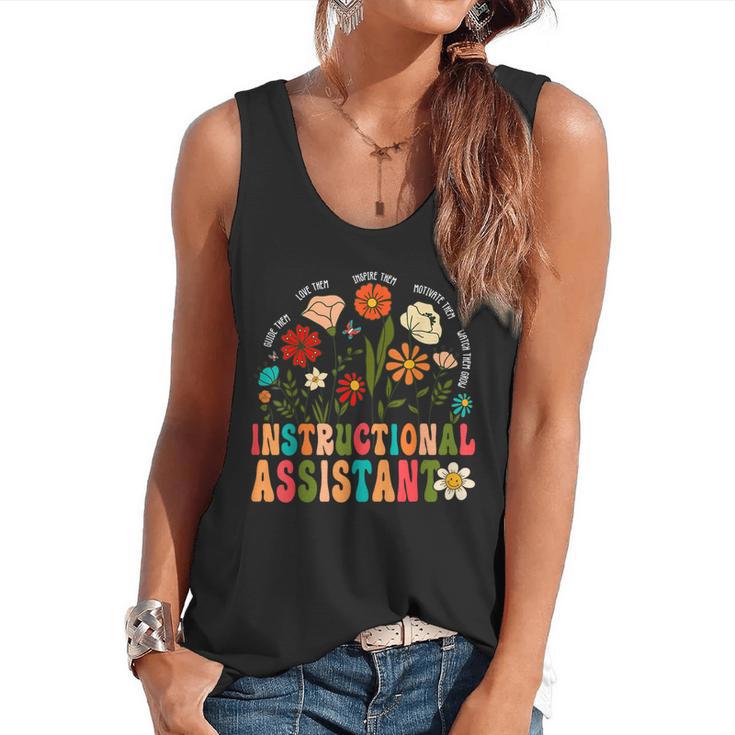 Retro Instructional Assistant Wildflowers Teacher Aide Flowy Tank