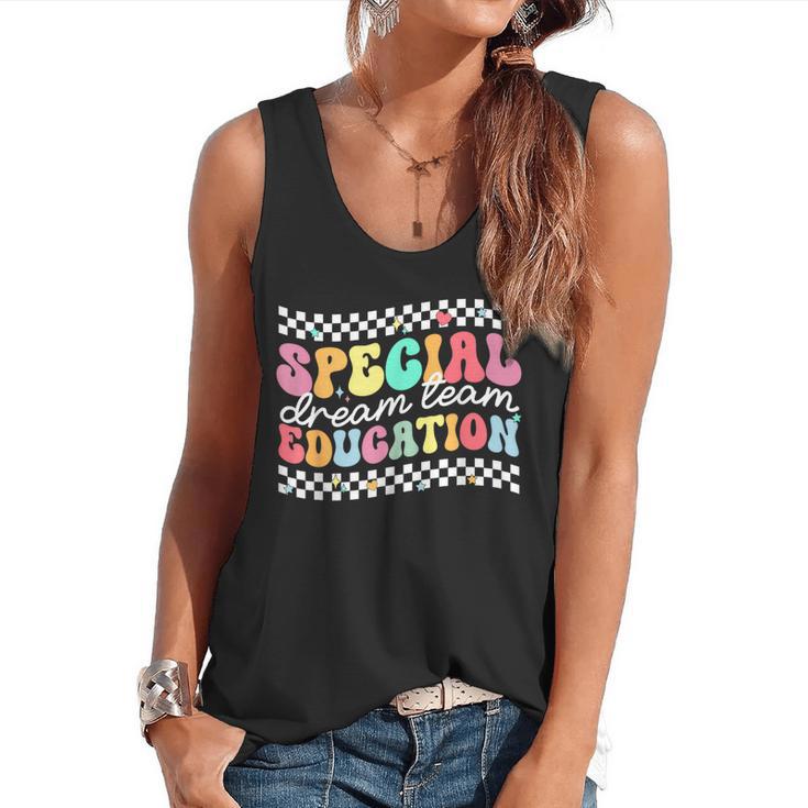 Retro Special Education Squad Groovy Dream Team SPED Teacher Flowy Tank