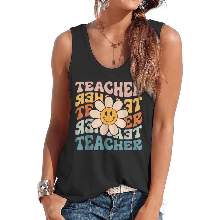 Retro Teacher Daisy Colorful Elementary School Teacher Flowy Tank