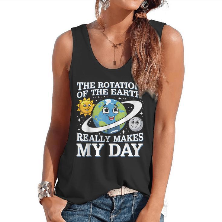 Rotation Of Earth Science Teacher Earth Day Men Women Flowy Tank