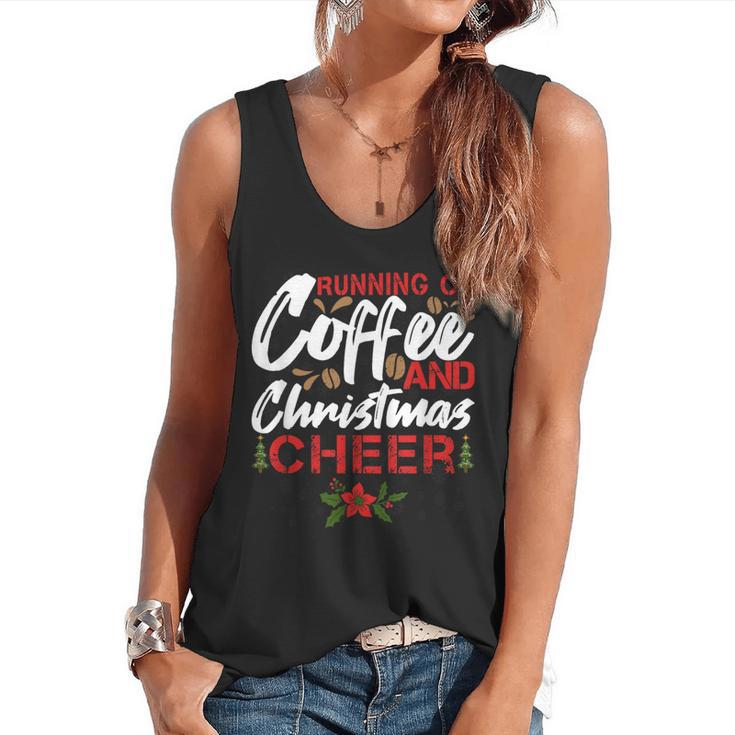 Running On Coffee And Christmas Cheer Lover Teacher For Men Women Kids Flowy Tank