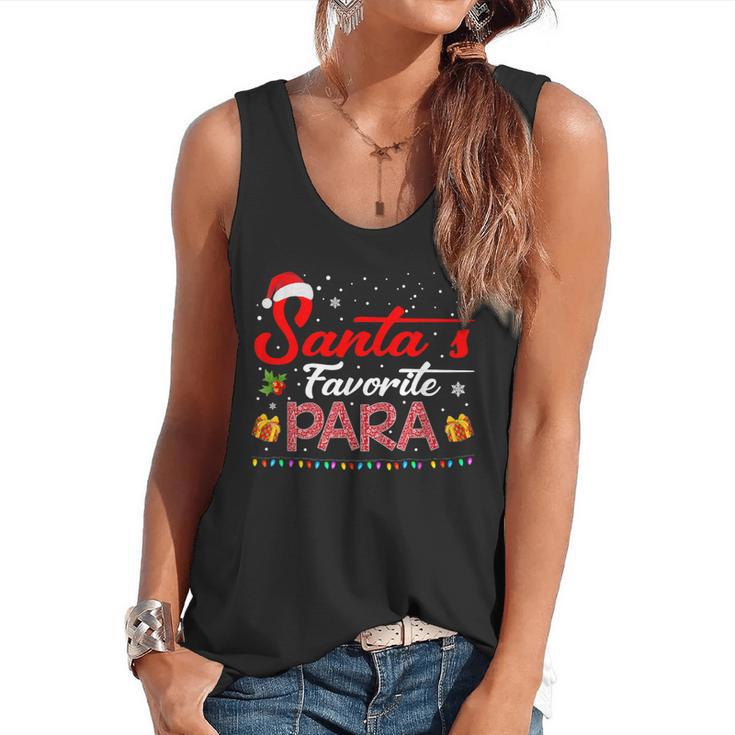 Santa's Favorite Para Christmas Paraprofessional Teacher Flowy Tank