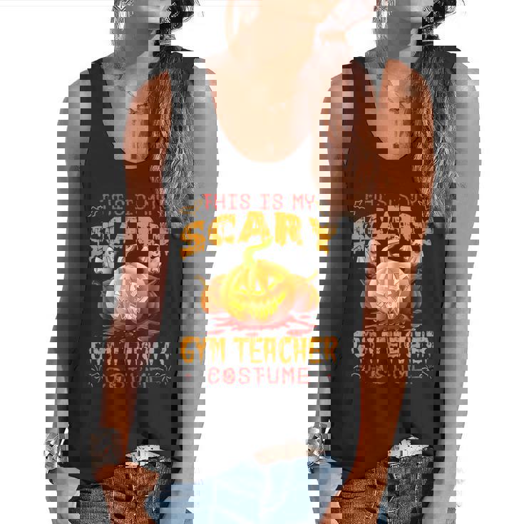 This Is My Scary Gym Teacher Costume Pumpkin Halloween Men Women Flowy Tank