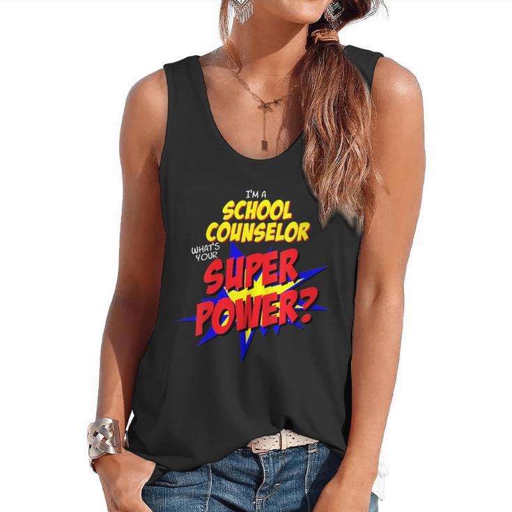 School Counselor Teacher Superhero Superpower Comic Book Flowy Tank