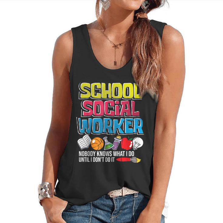 School Social Worker Teacher Caseworker Public Servant LSW Flowy Tank