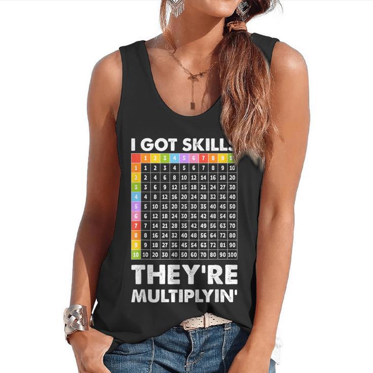 I Got Skills They'Re Multiplying Nerd Math Teacher Flowy Tank
