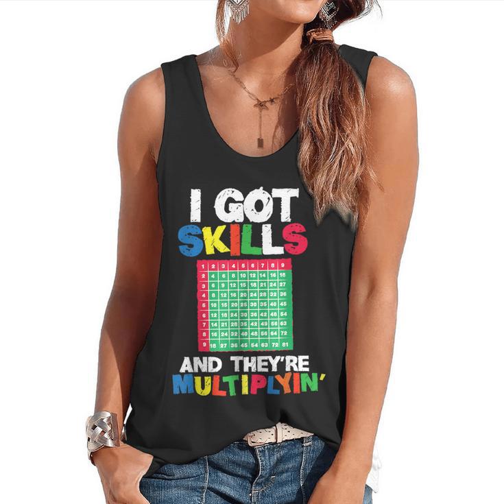 I Got Skills They'Re Multiplying Shirt Math Teacher Flowy Tank