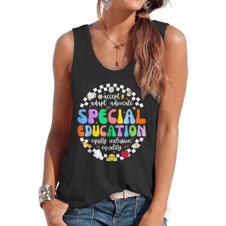Special Education Teacher SPED Squad Team Kids Men Groovy Flowy Tank