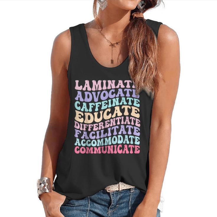 Sped Caffeinate Advocate Laminate Educate Teacher Flowy Tank