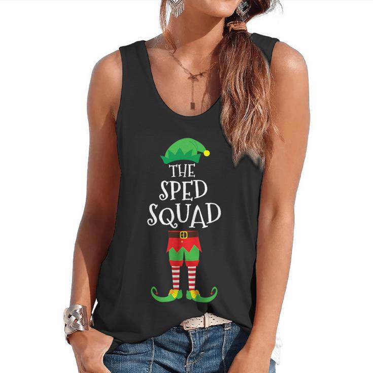 SPED Squad Elf Teacher Matching Christmas Party Pajama Flowy Tank