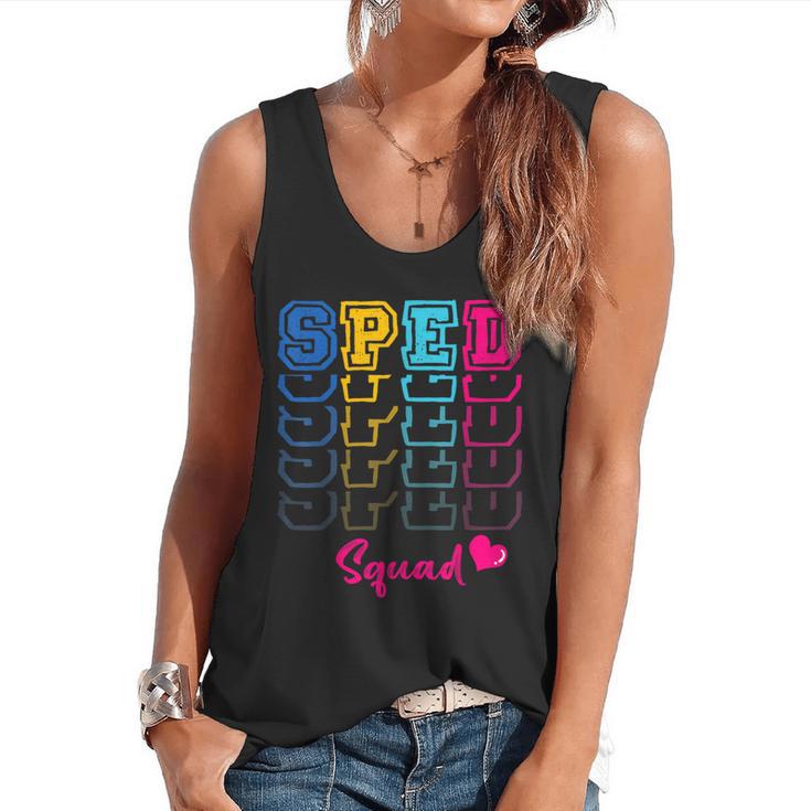 SPED Squad Proud Special Education Para Teacher Colorful Flowy Tank