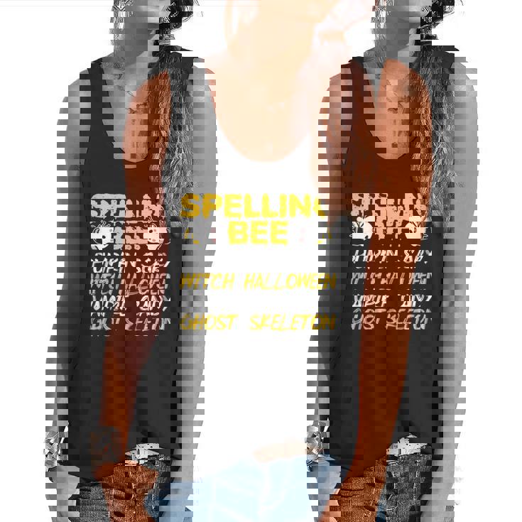 Spelling Bee Costume For a Halloween Teacher Pun Women Flowy Tank