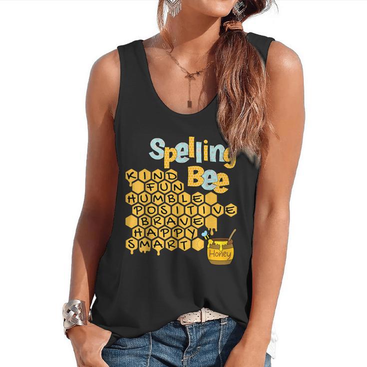 Spelling Bee Kind Positive Kindness Women Teacher Flowy Tank