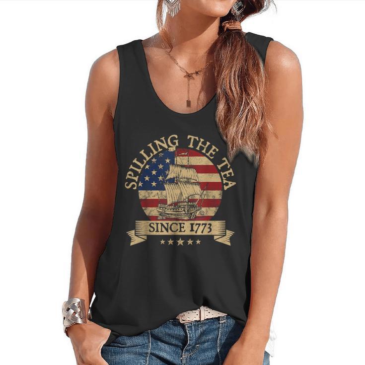 Spilling The Tea Since 1773 Vintage Us History Teacher Flowy Tank