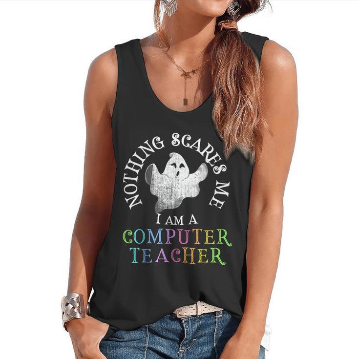 This Is My Spooky COMPUTER TEACHER Costume Don't Scare Me Flowy Tank