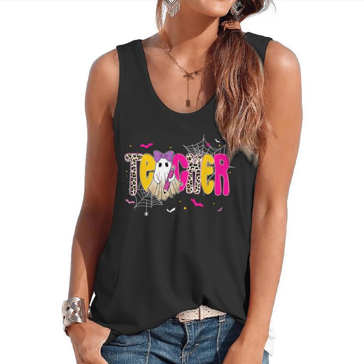 Spooky Halloween Teacher Para Counselor SPED Preppy Boo Kids Flowy Tank