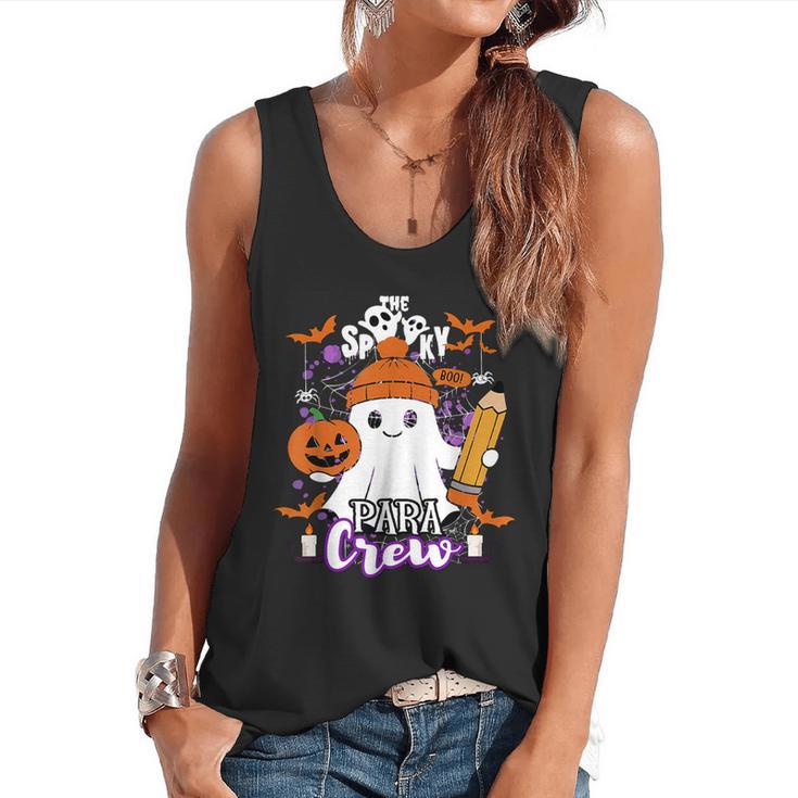 Spooky Para Crew Ghost Halloween Paraprofessional Teacher Flowy Tank